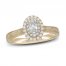 Neil Lane Diamond Engagement Ring 1/2 ct tw Oval/Round 14K Two-Tone Gold