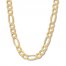 Men's Figaro Link Necklace 14K Yellow Gold 22" Length