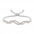 Diamond Bolo Bracelet 1/5 ct tw Sterling Silver/10K Rose Gold