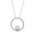 Cultured Pearl & White Lab-Created Sapphire Circle Necklace Sterling Silver 18"