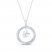 Diamond Paw Necklace 1/5 ct tw Round/Baguette 10K White Gold 18"