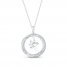 Diamond Paw Necklace 1/5 ct tw Round/Baguette 10K White Gold 18"