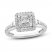 Diamond Engagement Ring 3/8 ct tw Round/Baguette 10K White Gold