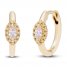 Diamond Marquise Huggie Earrings 1/4 ct tw 10K Yellow Gold