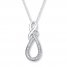 Diamond Necklace 1/4 ct tw Round-cut Sterling Silver