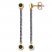 Black Diamond Earrings 1/2 cttw Stainless Steel/10K Yellow Gold