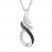 Diamond Necklace 1/20 ct tw Black/White Sterling Silver