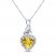 Citrine Heart Necklace 1/20 ct tw Diamonds Sterling Silver