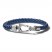 Bulova Braided Leather Bracelet Blue 8.5"