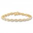 Diamond Bracelet 1/4 ct tw Round-cut 10K Yellow Gold 7"