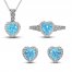 Swiss Blue Topaz & White Lab-Created Sapphire Boxed Set Sterling Silver