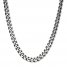Curb Chain Necklace Stainless Steel/Gray Ion-Plating 18"