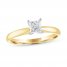 Diamond Solitaire Engagement Ring 1/2 ct tw Princess-cut 14K Yellow Gold