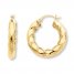 Round Twist Hoop Earrings 14K Yellow Gold