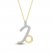 Diamond Capricorn Necklace 1/10 ct tw Round-cut 10K Yellow Gold 18"