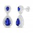 Blue & White Lab-Created Sapphire Dangle Earrings Sterling Silver