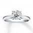 Certified Diamond Round-Cut Ring 1-1/2 carats 14K White Gold