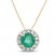 Certified Emerald & Diamond Necklace 1/15 ct tw 14K Yellow Gold 18"