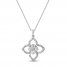 Diamond Floral Necklace 3/8 Carat tw 10K White Gold