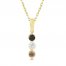 Every Love Black, White & Brown Diamond Necklace 1/4 ct tw Round-cut 10K Yellow Gold 18"