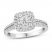 Diamond Engagement Ring 5/8 ct tw Round/Baguette 14K White Gold