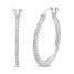 Diamond Hoop Earrings 1/4 ct tw 10K White Gold