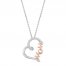 Hallmark Diamonds Mom Necklace 1/20 ct tw 10K Rose Gold Sterling Silver 18"