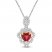 Lab-Created Ruby Heart Necklace Sterling Silver/10K Yellow Gold