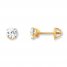 Children's Stud Earrings Cubic Zirconia 14K Yellow Gold
