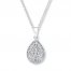 Diamond Necklace Sterling Silver
