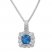 Blue Topaz Necklace 1/20 ct tw Diamonds Sterling Silver