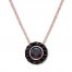 Black Diamond Choker Necklace 1/2 ct tw 10K Rose Gold 14"-18"