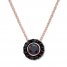 Black Diamond Choker Necklace 1/2 ct tw 10K Rose Gold 14"-18"