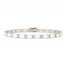 White Lab-Created Opal & White Lab-Created Sapphire Bracelet Sterling Silver 7.25"