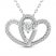 Two as One Diamond Heart Necklace 1/4 ct tw Round-Cut 10K White Gold 18"