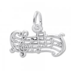 Music Notes Charm Sterling Silver