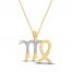 Diamond Virgo Necklace 1/10 ct tw Round-cut 10K Yellow Gold 18"