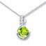 Peridot Necklace White Topaz Sterling Silver