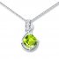 Peridot Necklace White Topaz Sterling Silver