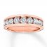 Diamond Wedding Band 1-1/5 ct tw Round-cut 14K Rose Gold