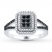 Black/White Diamond Ring 1/2 ct tw Sterling Silver