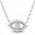 Diamond Eye Necklace 1/8 ct tw Round/Baguette 10K White Gold 18"