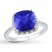 Lab-Created Sapphire Ring 1/10 ct tw Diamonds Sterling Silver
