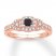 Black/White Diamond Engagement Ring 1/2 Carat tw 10K Rose Gold
