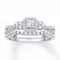 Princess-cutDiamond Bridal Set 3/8 ct tw 10K White Gold