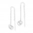 Heart Threader Earrings 14K White Gold