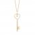 Hallmark Diamonds Key Necklace 1/10 ct tw 10K Yellow Gold 18"