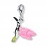 Hummingbird Charm Pink/Green Enamel Sterling Silver