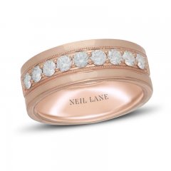 Neil Lane Men's Diamond Wedding Band 1 ct tw Round-cut 14K Rose Gold