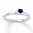 Stackable Heart Ring Lab-Created Sapphire Sterling Silver